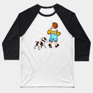 Merry Christmas Boy & Dog Baseball T-Shirt